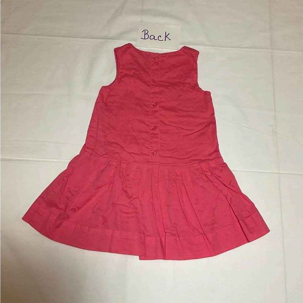 Baby Gap Girls 18-24 Months Coral Pink Sleeveless Drop Waist Cotton Dress
